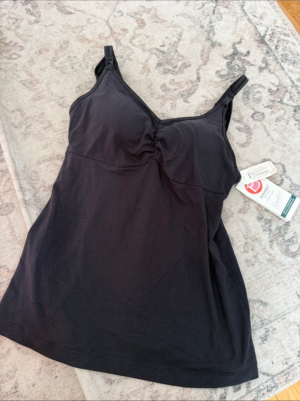 Bravado Black Nursing Tank with Clip-Down Straps 38 B/C new